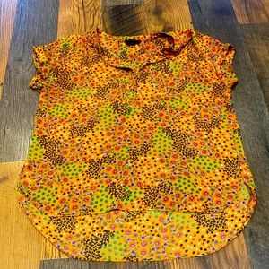 Rachel Zoe cap sleeve dress shirt SZ L